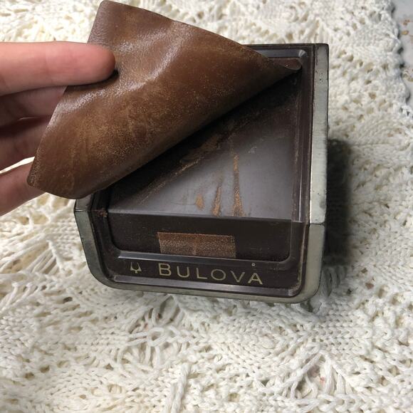 Vintage Bulova Automatic Original Plastic Leather Watch Display Storage Box Case - Picture 4 of 16